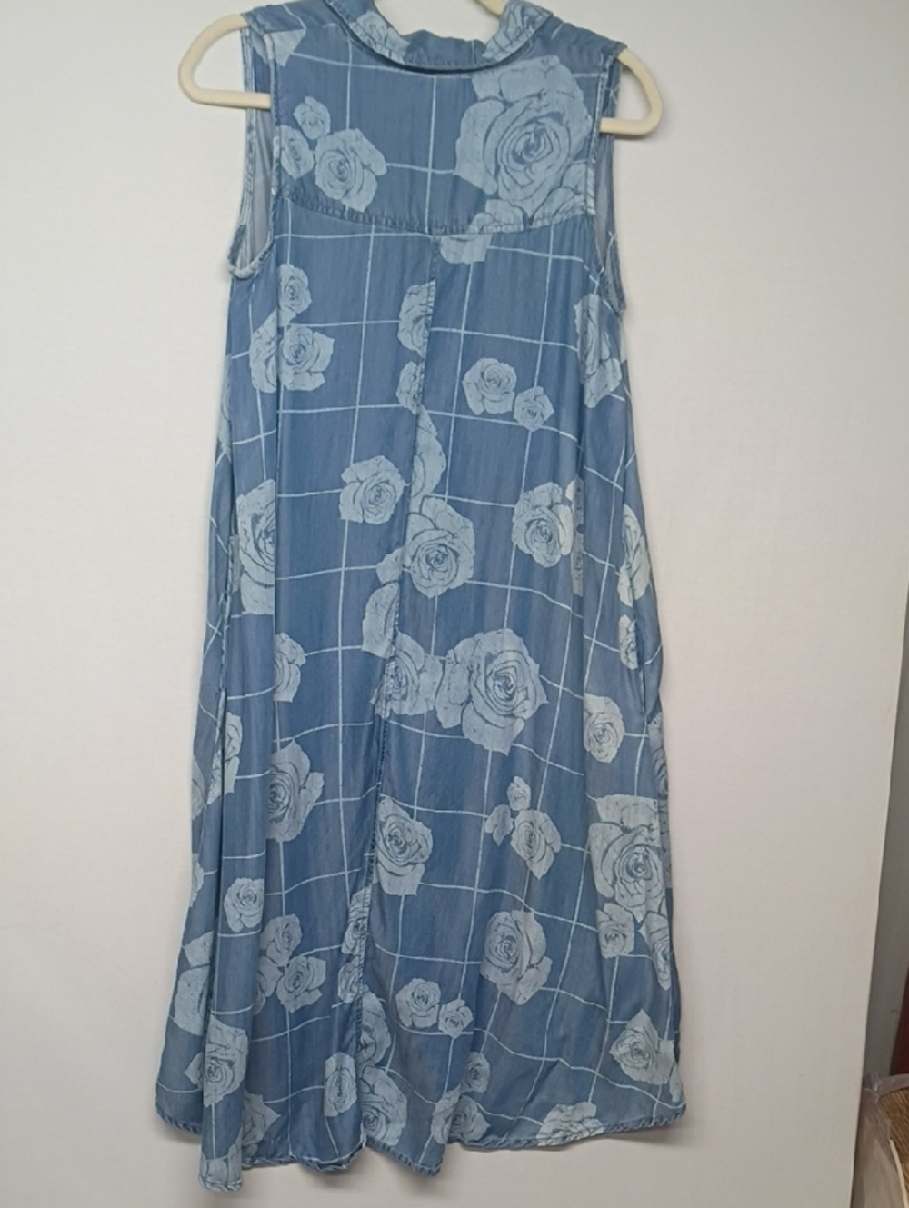 Grace Elements Blue Floral High-Low Chambray Dress - Picture 8 of 8